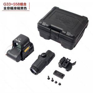 黑色版快拆3倍鏡558組合內(nèi)紅綠點全息瞄準(zhǔn)鏡
