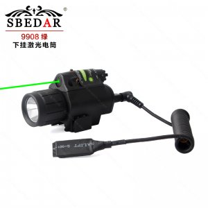晝夜兼用鐳射綠激光LED白光強(qiáng)光電筒瞄準(zhǔn)器 9908綠激光電筒